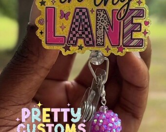 Stay in the Lane Badge Reel | Colorful Leopard Checkered Badge Holder | Beaded ID Badge Reel | Cute Work Badge Reel | Gift for Coworker