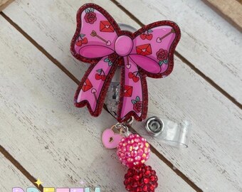 Valentine’s Badge Reel, Heart Badge Reel, Cute Badge Reel,  Badge, Heart Reel, Badge, Valentines Day, Interchangeable, Permanent Reel, ID