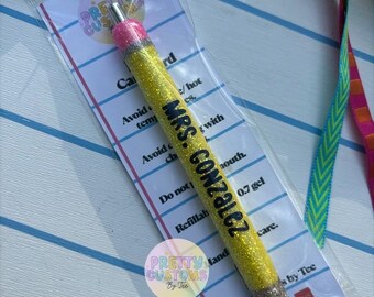 Personalized Teacher Pen | Custom Glitter Pencil Design