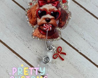 Cute Badge Reel, Valentine’s Badge Reel, Heart Badge Reel, Cute Badge Reel, Badge, Valentines Day,Interchangeable, Permanent Reel, ID