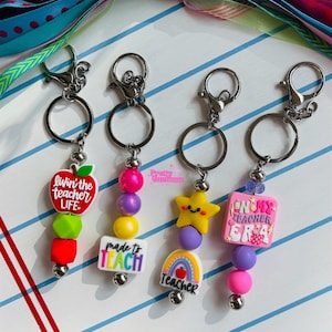 Beaded Keychain | Teacher Appreciation | School Inspired Keychain