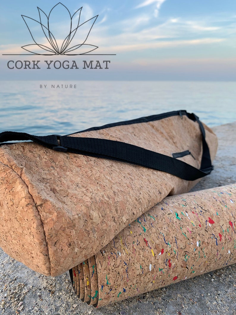 Eco cork yoga mat Color point print mat Meditation mat Etsy