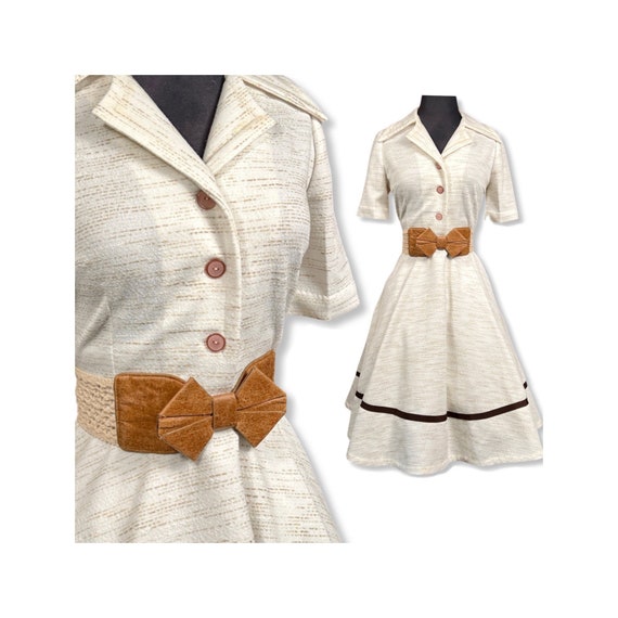 Vintage 60s swing dress, 60s shirt dress, 60s ful… - image 1