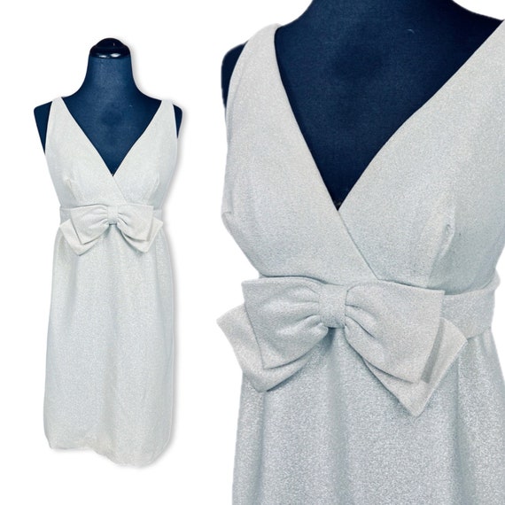 1960s Vintage babydoll dress, 60s silver babydoll dre… Gem
