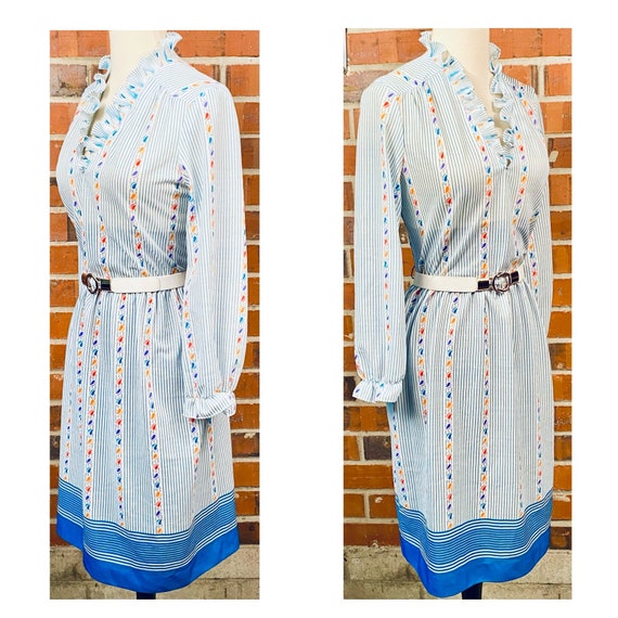 Vintage 1970s secretary dress, 70s ruffle dress, … - image 9