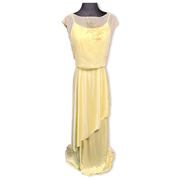 Vintage 1970s Gown, 70s tiered maxi, 70s chiffon … - image 7