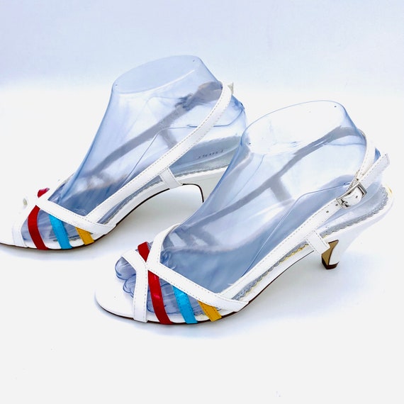 Colorful Rainbow vintage 1970s Fioni Slingback Op… - image 6