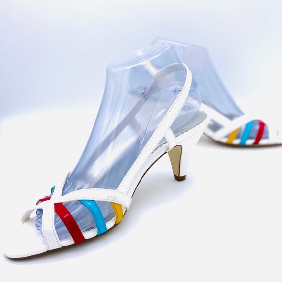 Colorful Rainbow vintage 1970s Fioni Slingback Op… - image 1