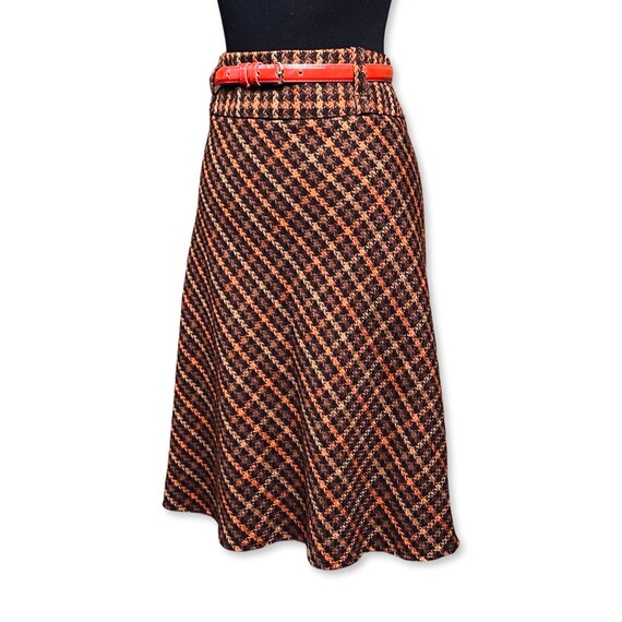 Vintage 1970s Plaid Skirt, 70s full skirt, 70s pl… - image 4