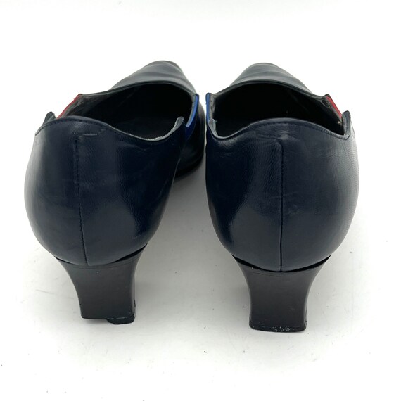 Vintage 1960s mod navy, red and royal blue pumps,… - image 4