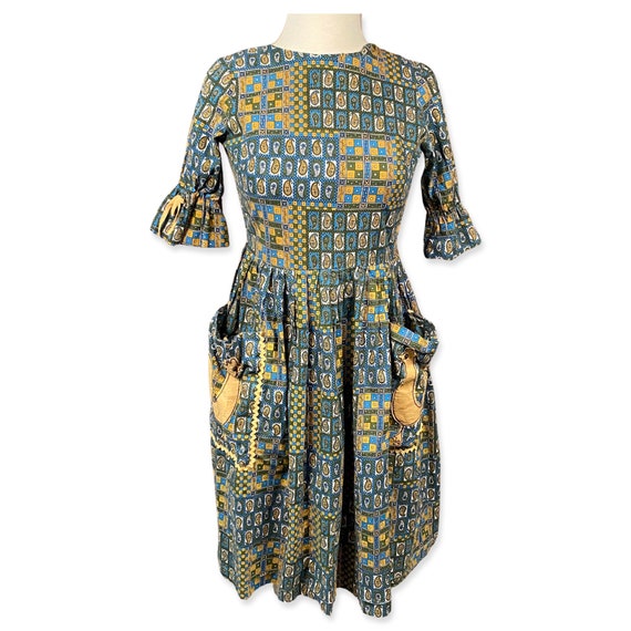 1930s Petite Cotton House Dress, XS 1930s homemad… - image 4