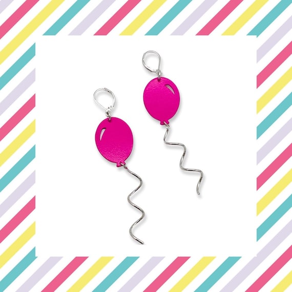 Vintage 1980s Novelty Earrings, 80s balloon earri… - image 1