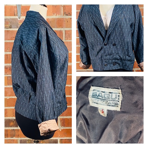 Vintage 1980's Crop Waist Blazer Jacket | Size S … - image 3