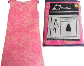 what is a paper dress Vintage 1960s Pink Mod Floral Paper Dress- Fling Things Mod Cellulose Dress, dead stock, sealed in package never opened size 9-12 large