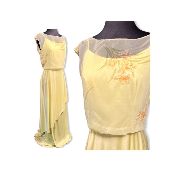 Vintage 1970s Gown, 70s tiered maxi, 70s chiffon … - image 2