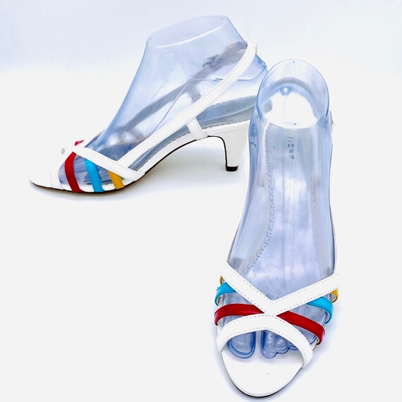 Colorful Rainbow vintage 1970s Fioni Slingback Op… - image 5