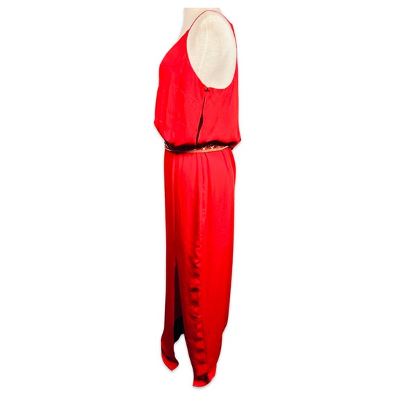 Vintage 1970s deep red disco maxi dress, 1970s re… - image 8