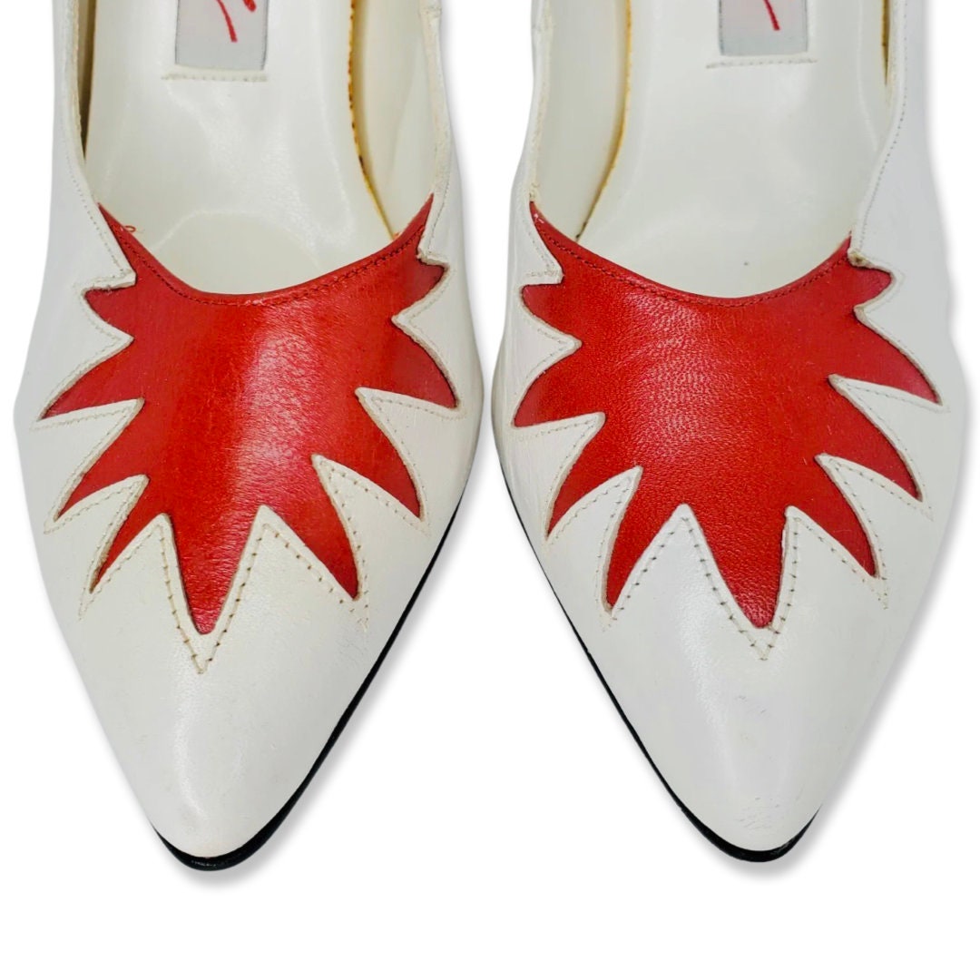 White stilettos cheap 80's style