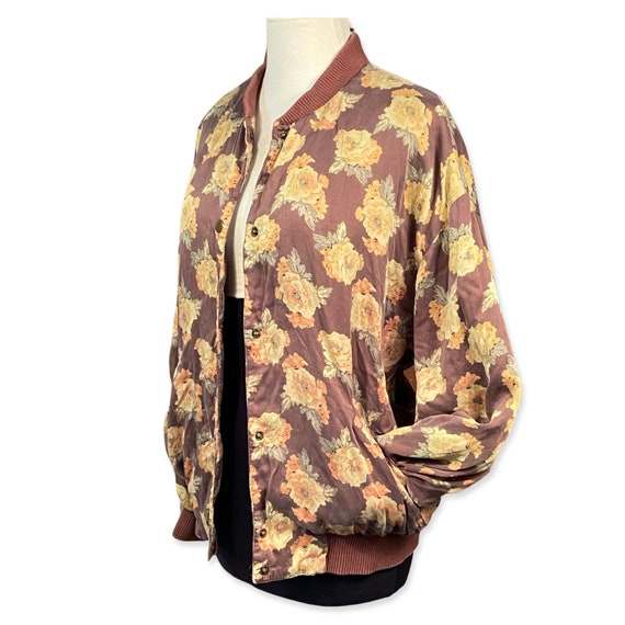 Vintage 1990s Saks Fifth Avenue Silk Bomber Jacke… - image 8