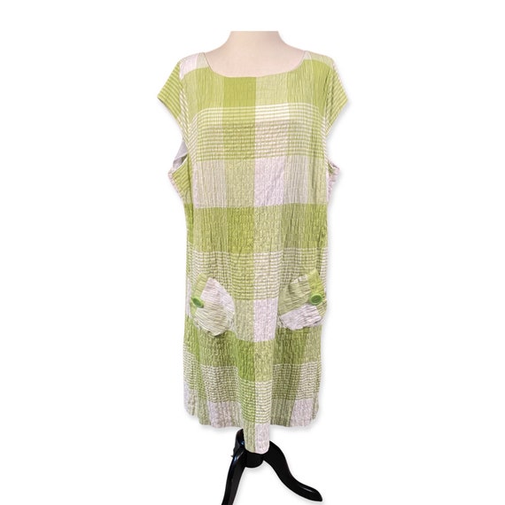 Vintage 1970s plus size Cotton dress, 70s mod poc… - image 9