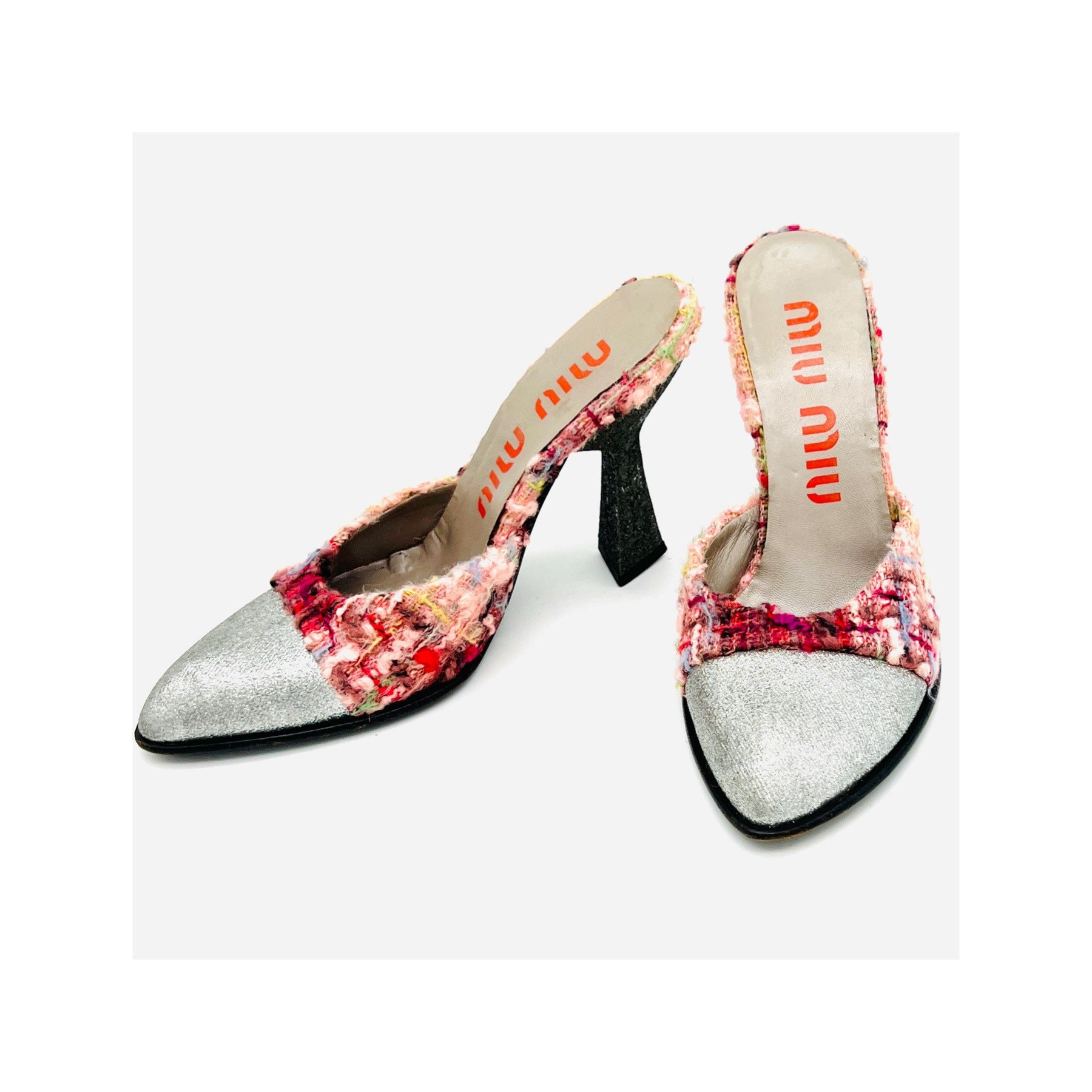 Vintage 1990s Miu Miu Heels, 90s Miu Miu Designer Glitter Vintage 1990s Miu Miu Heels, 90s Miu Miu Designer Glitter