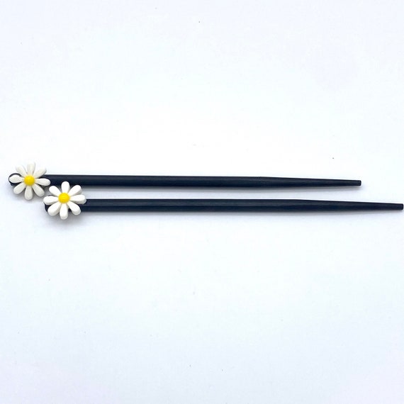 Vintage 1970s Hair Chopsticks, Cute vintage woode… - image 3