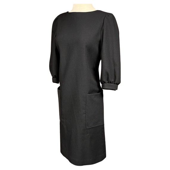 1960s Vintage MOD Black Shift Dress | 60s black m… - image 5