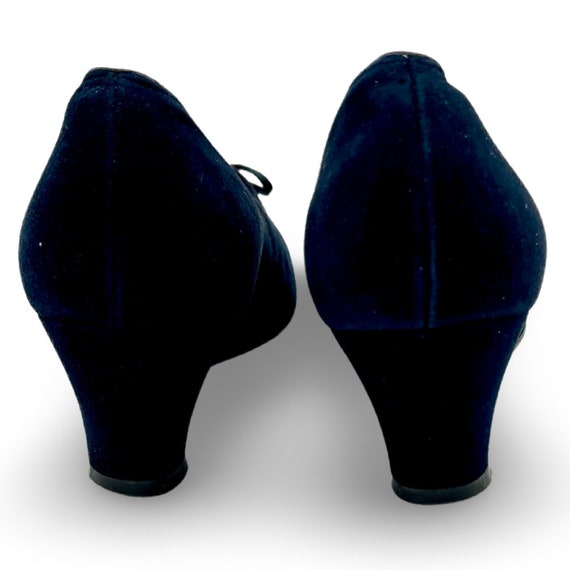 Vintage 1940s pumps, 40s blue suede heels, 40s pe… - image 9