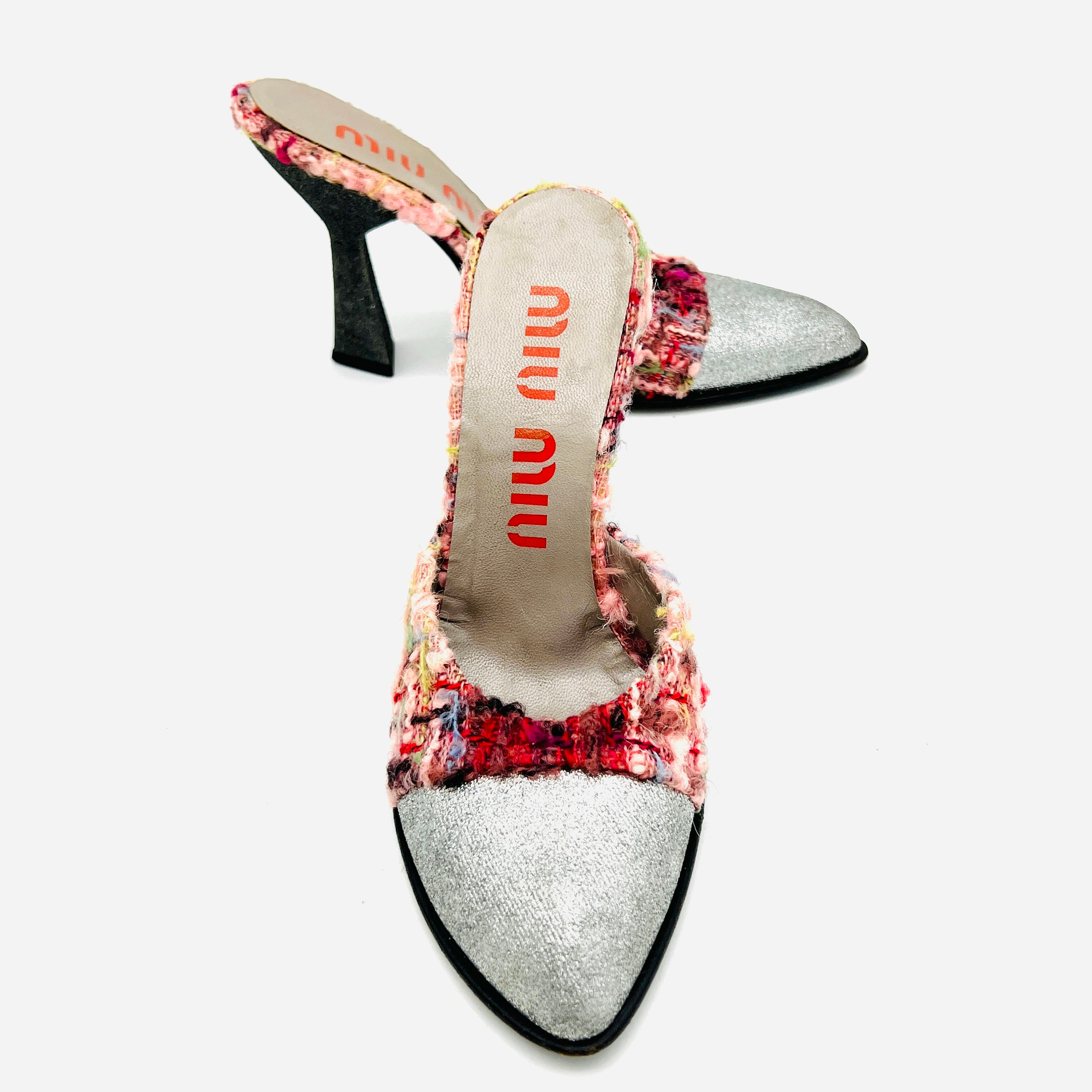 Vintage 1990s Miu Miu Heels, 90s Miu Miu designer glitter Vintage 1990s Miu Miu Heels, 90s Miu Miu designer glitter