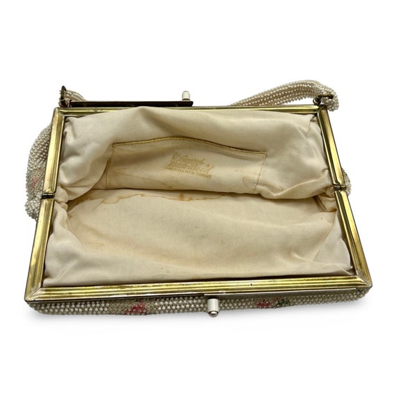 Vintage 1960s Corde Bead Lumered Handbag, 60s aut… - image 6