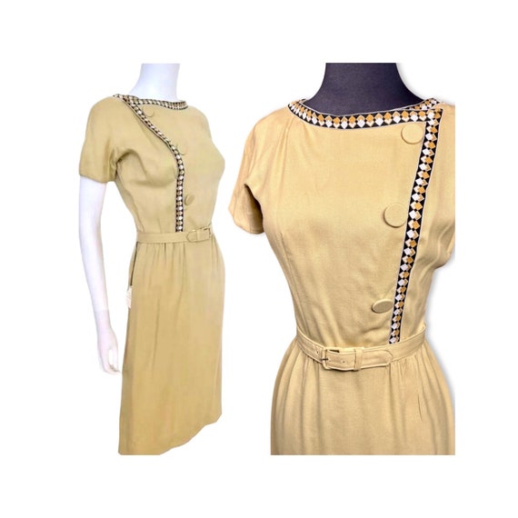 Vintage 1960s Deadstock wiggle dress, 60s madmen … - image 1