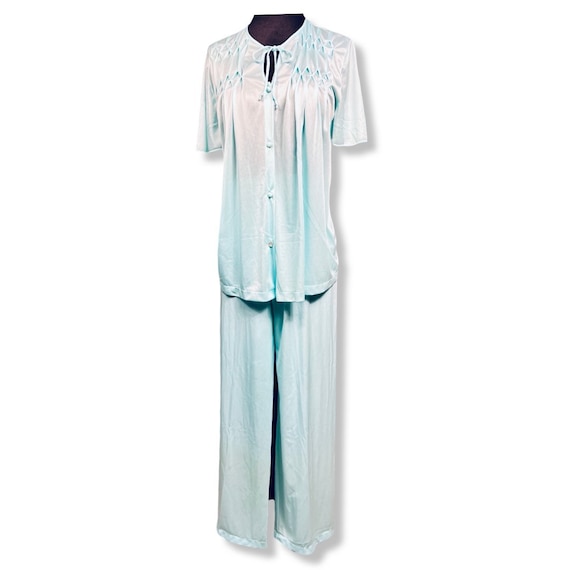 Vintage 1960s Pajamas, 60s silky pajamas, 60s tur… - image 3