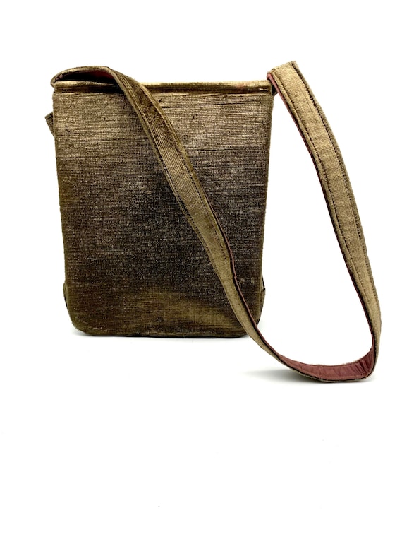 Vintage 1940s bejeweled Silk Handbag, beautiful g… - image 2