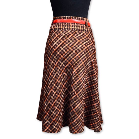 Vintage 1970s Plaid Skirt, 70s full skirt, 70s pl… - image 6