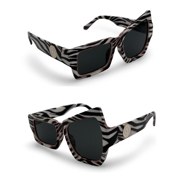 Vintage 1980s sunglasses, asymmetrical 80s sungla… - image 2