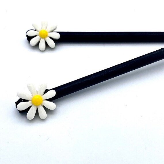 Vintage 1970s Hair Chopsticks, Cute vintage woode… - image 4