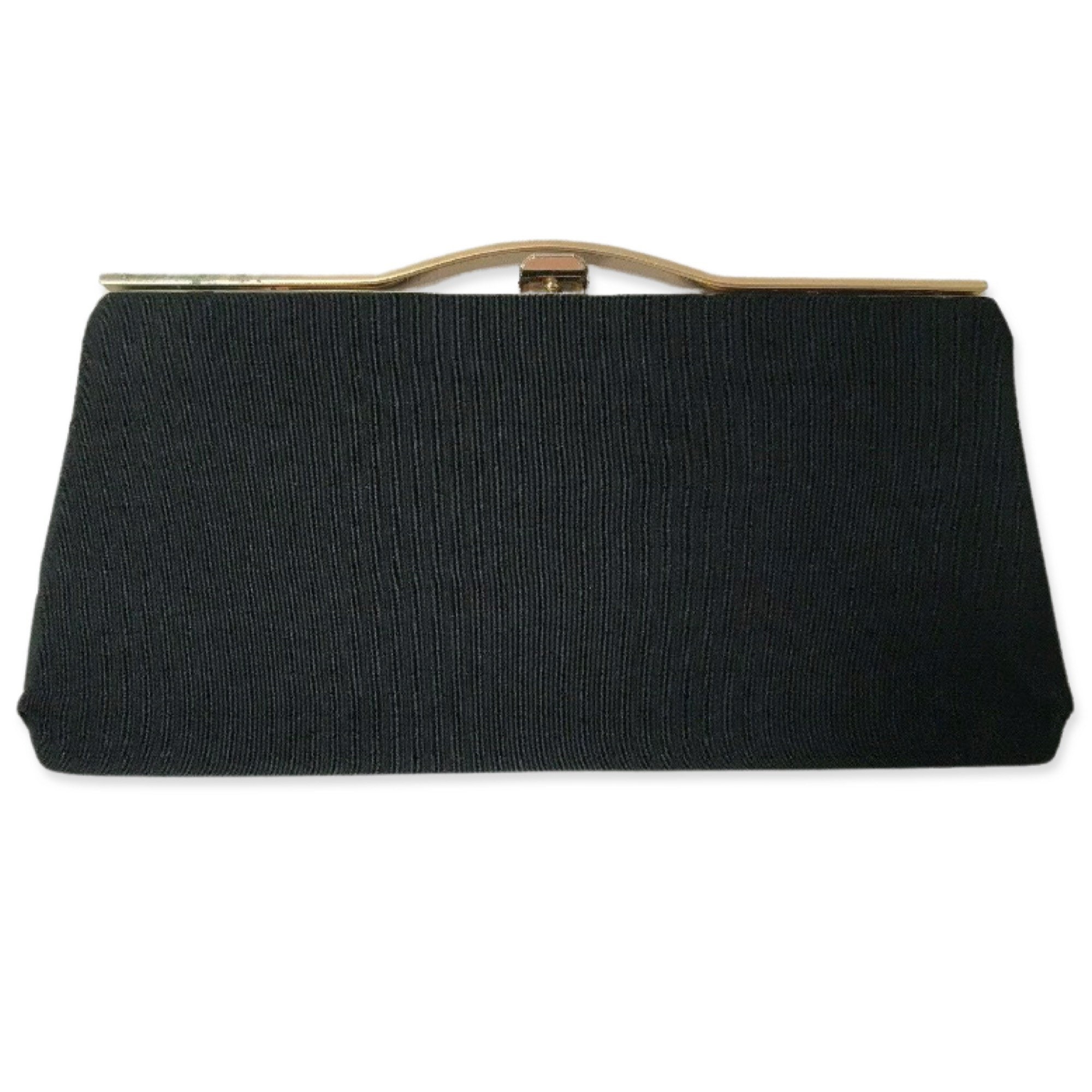 Vjntage 1960s Black and Gold Top Handle Envelope Bag Black Etsy