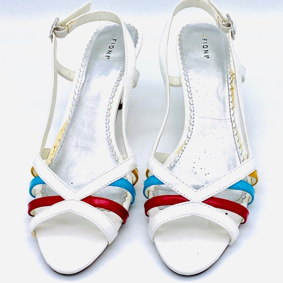 Colorful Rainbow vintage 1970s Fioni Slingback Op… - image 2