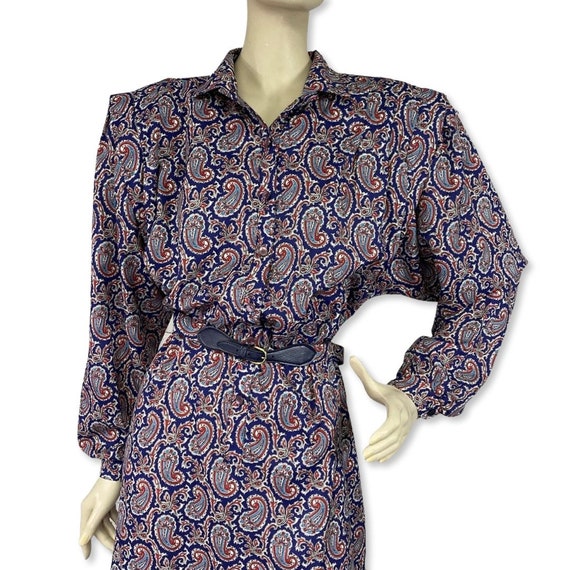 1980s does the  1940s Silk Dress | vintage Paisle… - image 5