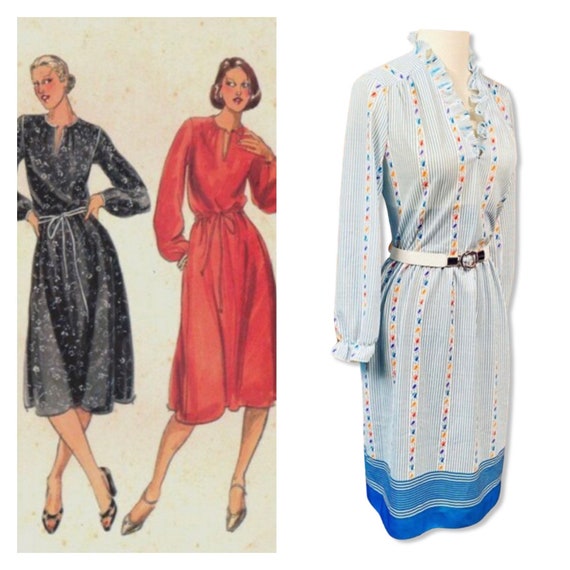 Vintage 1970s secretary dress, 70s ruffle dress, … - image 7
