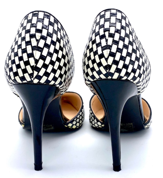Vintage 1980s black and white checkered stiletto … - image 10