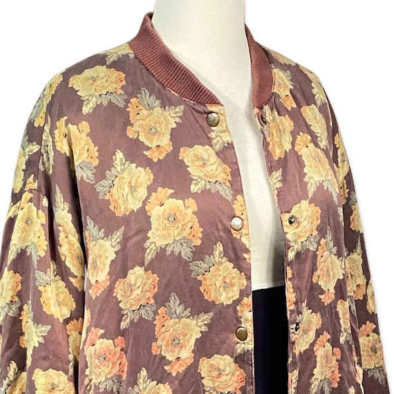 Vintage 1990s Saks Fifth Avenue Silk Bomber Jacke… - image 6