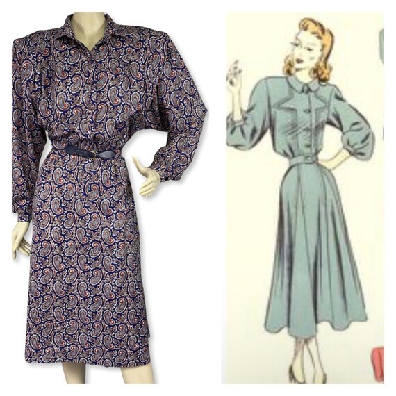 1980s does the  1940s Silk Dress | vintage Paisle… - image 2