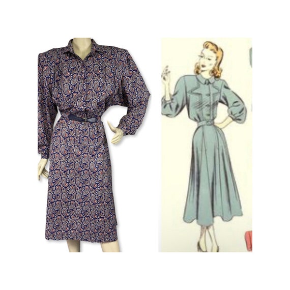 1980s does the  1940s Silk Dress | vintage Paisle… - image 1