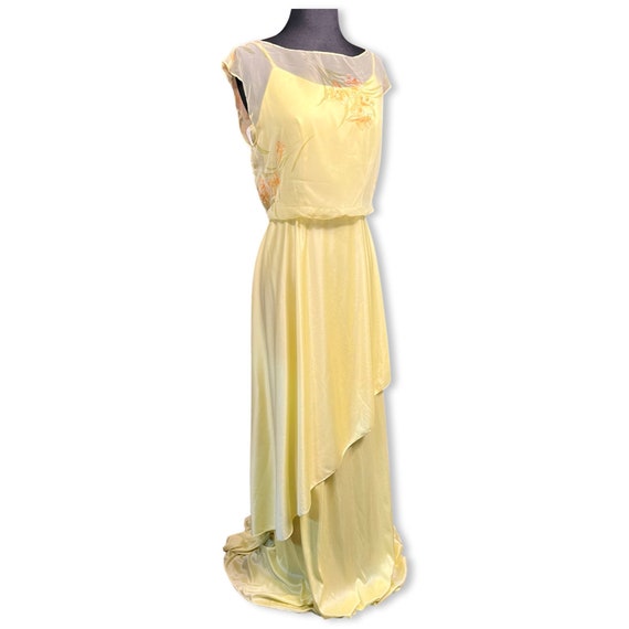 Vintage 1970s Gown, 70s tiered maxi, 70s chiffon … - image 9