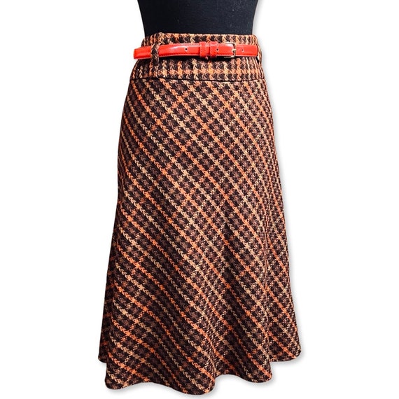 Vintage 1970s Plaid Skirt, 70s full skirt, 70s pl… - image 8