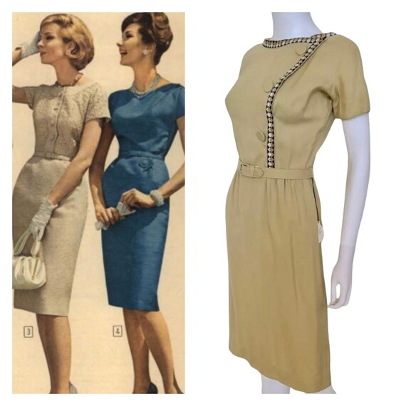Vintage 1960s Deadstock wiggle dress, 60s madmen … - image 2