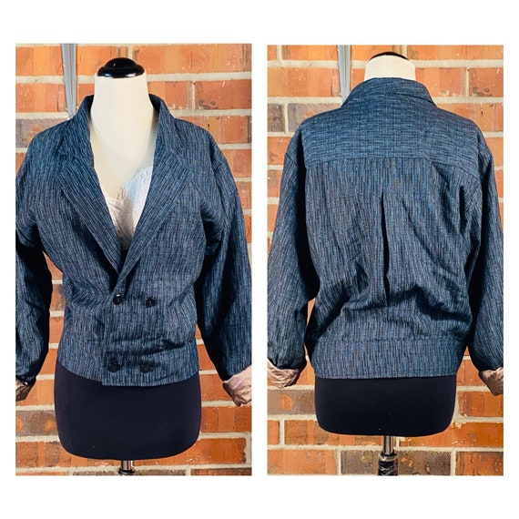 Vintage 1980's Crop Waist Blazer Jacket | Size S V