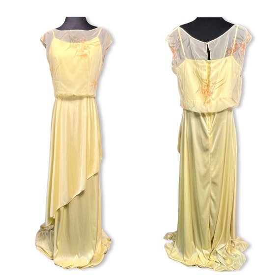 Vintage 1970s Gown, 70s tiered maxi, 70s chiffon … - image 4