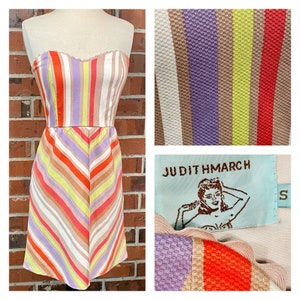 1960s Style Striped Wiggle Dress, 1960s Style Retro Judith March Wiggle Dress, Brightly Striped wiggle mini dress, cute wiggle dress, sexy